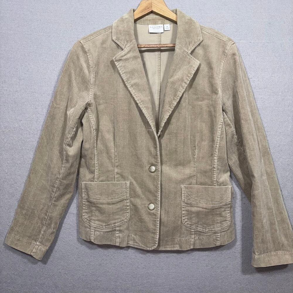 Sonoma Stretch Corduroy Pocket Blazer Medium Retro Light Academia Indie Neutral